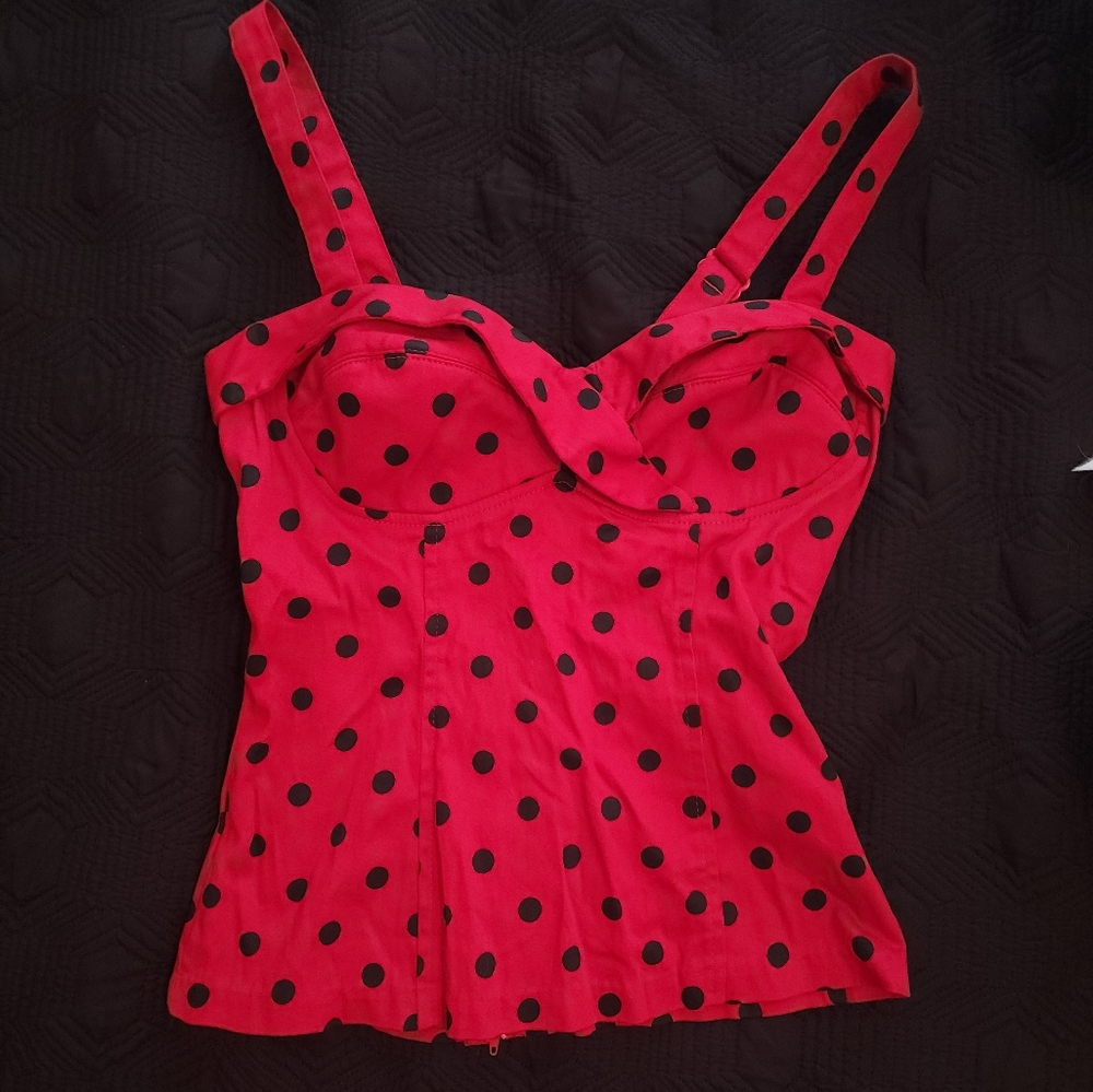 Deadly Dames Red Polka Dot top